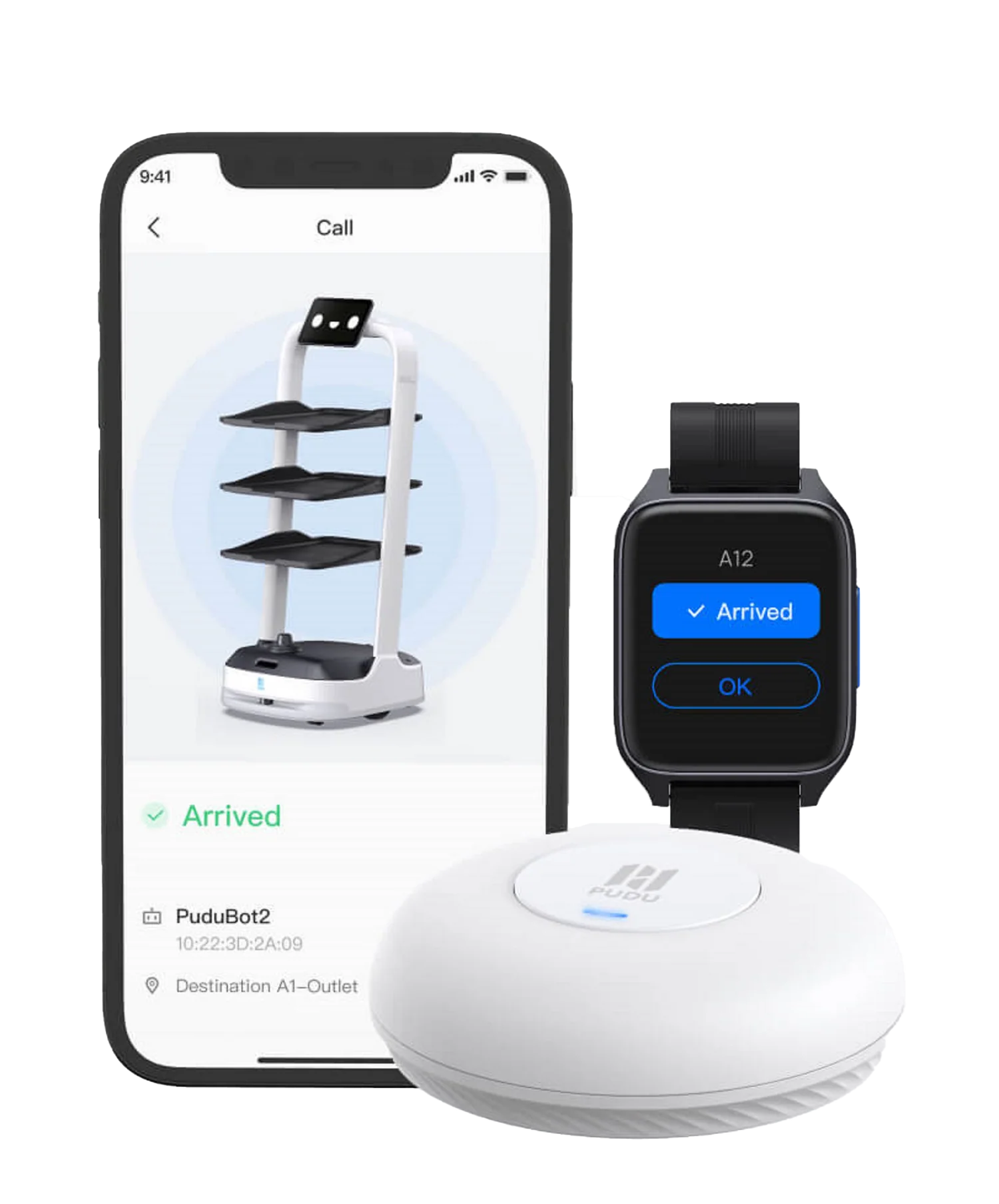 PuduBot 2 with Pager and Watch