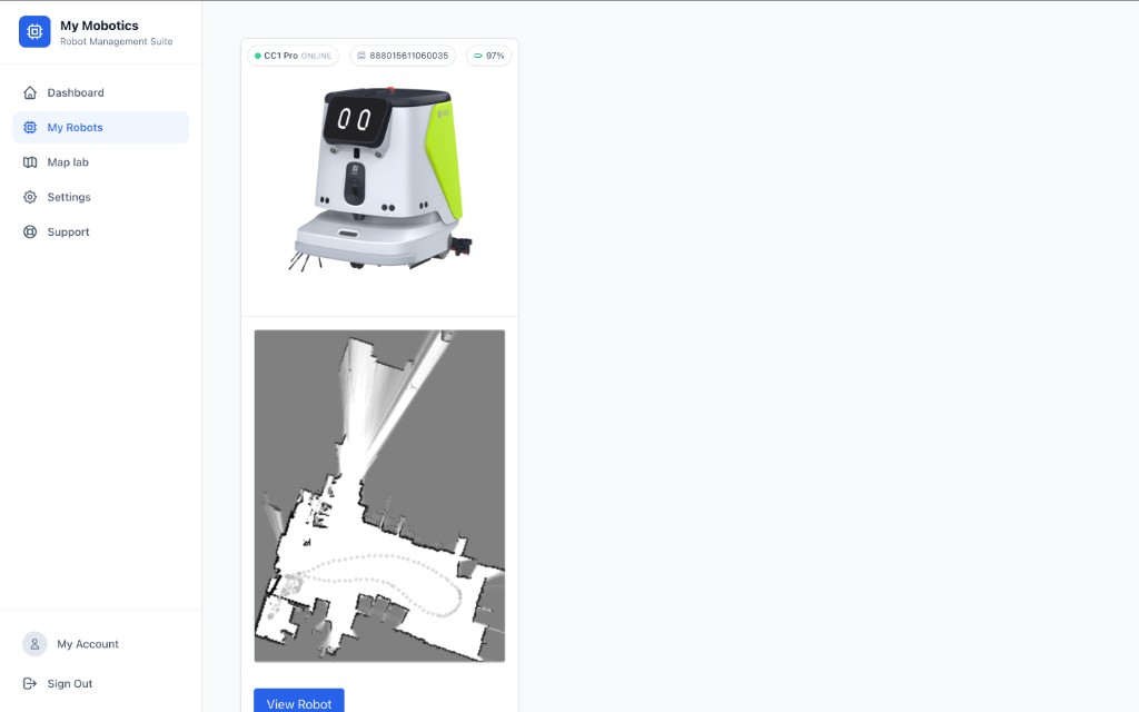 Robot overview with floor plan